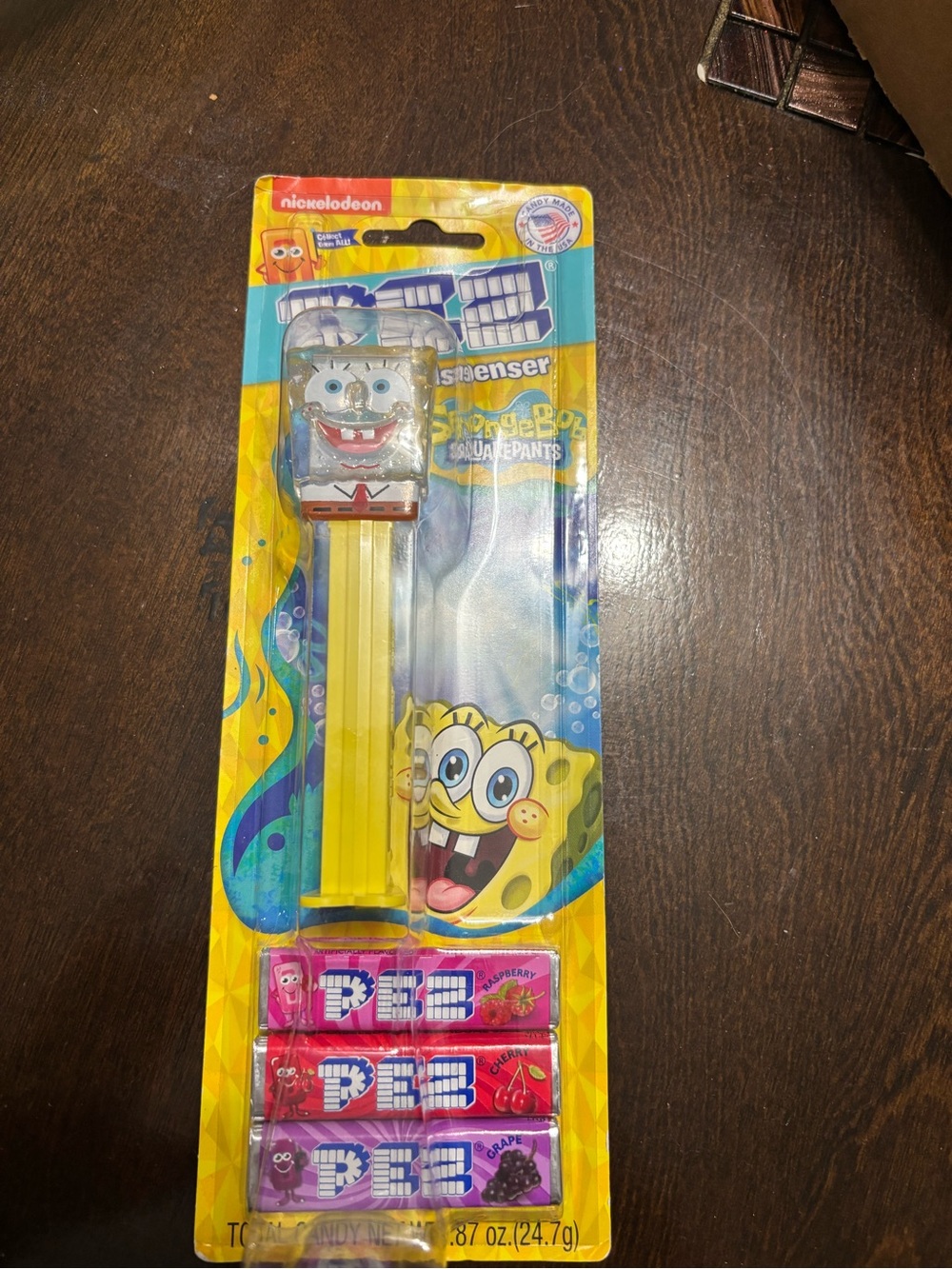 Nickelodeon SpongeBob Yellow PEZ Dispenser with Fruit Candy